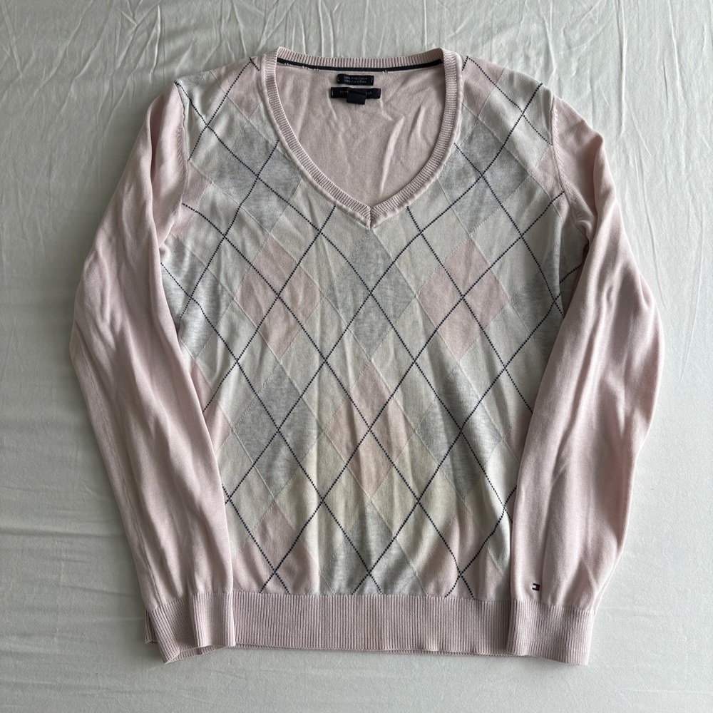 Baby Pink Tommy Hilfiger Argyle Long Sleeve